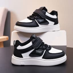Giày Thể Thao 2 màu đen , đỏ , giày Trẻ Em Quai Dán, siêu nhẹ Chống Trơn, Giày Sneaker Đi Học Đi Chơi [G3] 1
