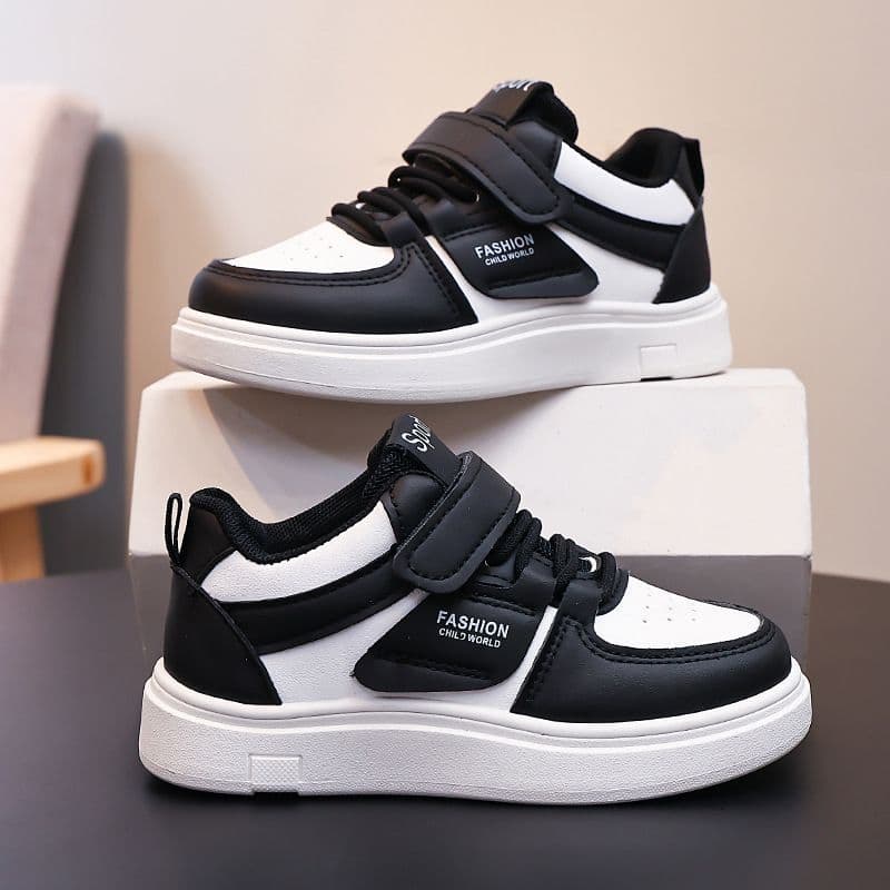 Giày Thể Thao 2 màu đen , đỏ , giày Trẻ Em Quai Dán, siêu nhẹ Chống Trơn, Giày Sneaker Đi Học Đi Chơi [G3]
