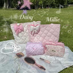 [TẶNG CHARM NƠ] Túi Tote Daisy Rosie Millie Chần Bông Bánh Bèo Xinh Xắn Đi Học Đi Làm T46 T47 T48 2