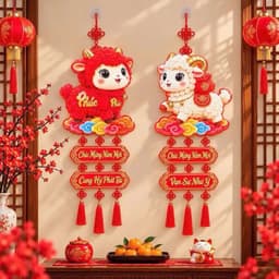 Set đôi khánh treo tết 2027 chúc mừng năm mới -may mắn-tài lộc 2