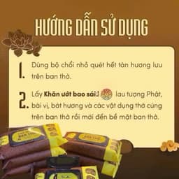 Gói 30 khăn ướt lau bàn thờ hương trầm, sạch bụi thơm lâu tiện dụng mỗi ngày 5