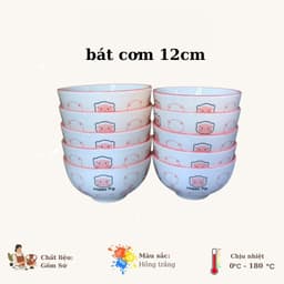 BÁN LẺ BÁT ĐĨA HEO HỒNG , SET BÁT CHÉN ĐĨA HEO XINH XẮN 4