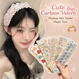 Miếng Dán Tóc Mái Nữ Kiểu Hàn Hoa Nhí Xinh Xắn, Băng Đô Velcro Giữ Tóc Gọn Gàng Khi Makeup Rửa Mặt 1