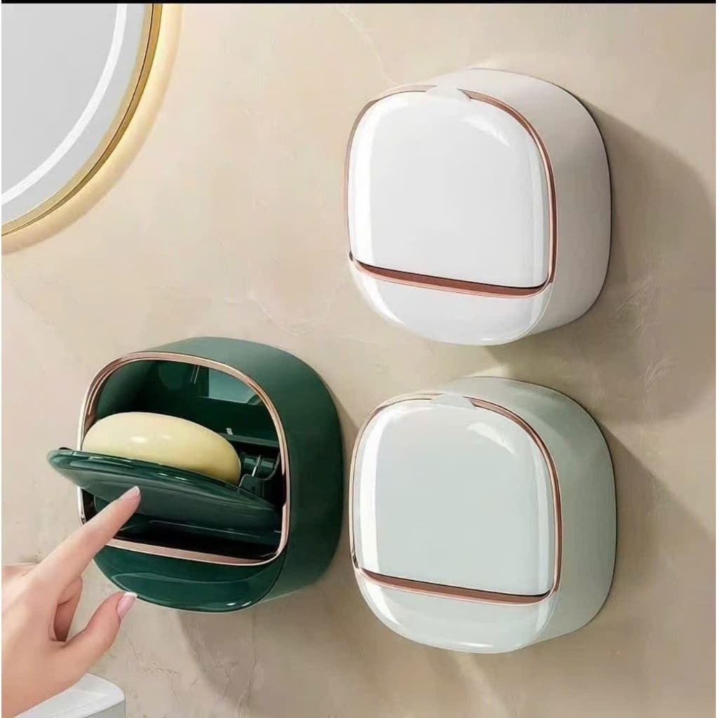 Hộp Đựng Xà Phòng Có Nắp Đậy Dán Tường Thông Minh Dùng   Ở Nhà Tắm Hoặc Bồn Rửa Tay