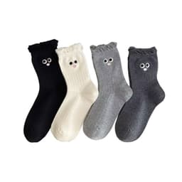 Combo 5 Đôi / 10 Đôi Tất Cotton Nữ Họa Tiết Mắt To Đáng Yêu 6