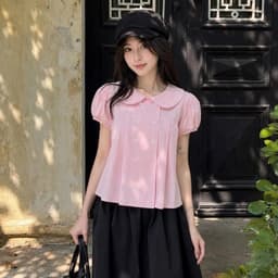 Áo babydoll kiểu nữ cổ bèo đáng yêu phong cách công chúa BX248 - Sam botique 3