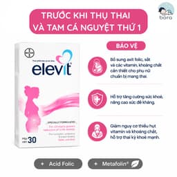 Thực phẩm bảo vệ sức khỏe Elevit hỗ trợ cho phụ nữ giai đoạn trước trong khi mang thai và sau sinh, 1 hộp 30 Viên 3
