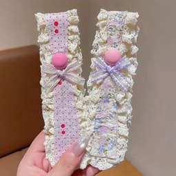 Băng Đô (LOẠI 1)   Velcro Phong Cách Hàn Quốc Ngọt Ngào & Retro Cho Quấn Tóc 4