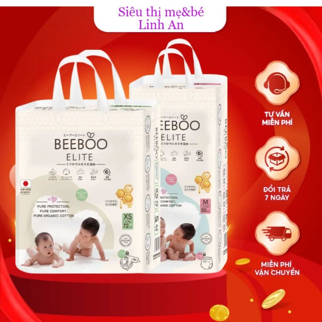 Bỉm - Tã Quần/Tã Dán Beeboo Elite Đủ Size Cho Bé Chống Tràn Siêu Thấm An Toàn