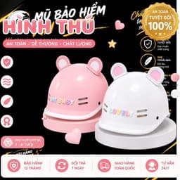 [ĐẠT CHUẨN AN TOÀN] Mũ Bảo Hiểm Cá Heo Nửa Đầu Nam Nữ Hot Trend Nhiều Màu Kèm Tai Gấu 1