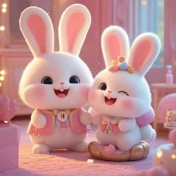 [Hỏa Tốc] Tranh Dán Tường Cặp Đôi Thỏ Trắng Ôm Trái Tim Dễ Thương 3D | Tranhdep.vn 8