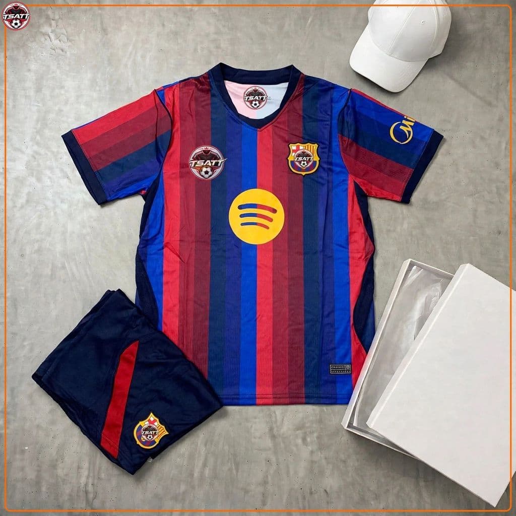 Bộ Thể Thao, Bộ Quần Áo Đá Bóng CLB BARCELONA mùa 2026/2027 Chất Vải Thoáng Mát Thấm Hút Cực Tốt