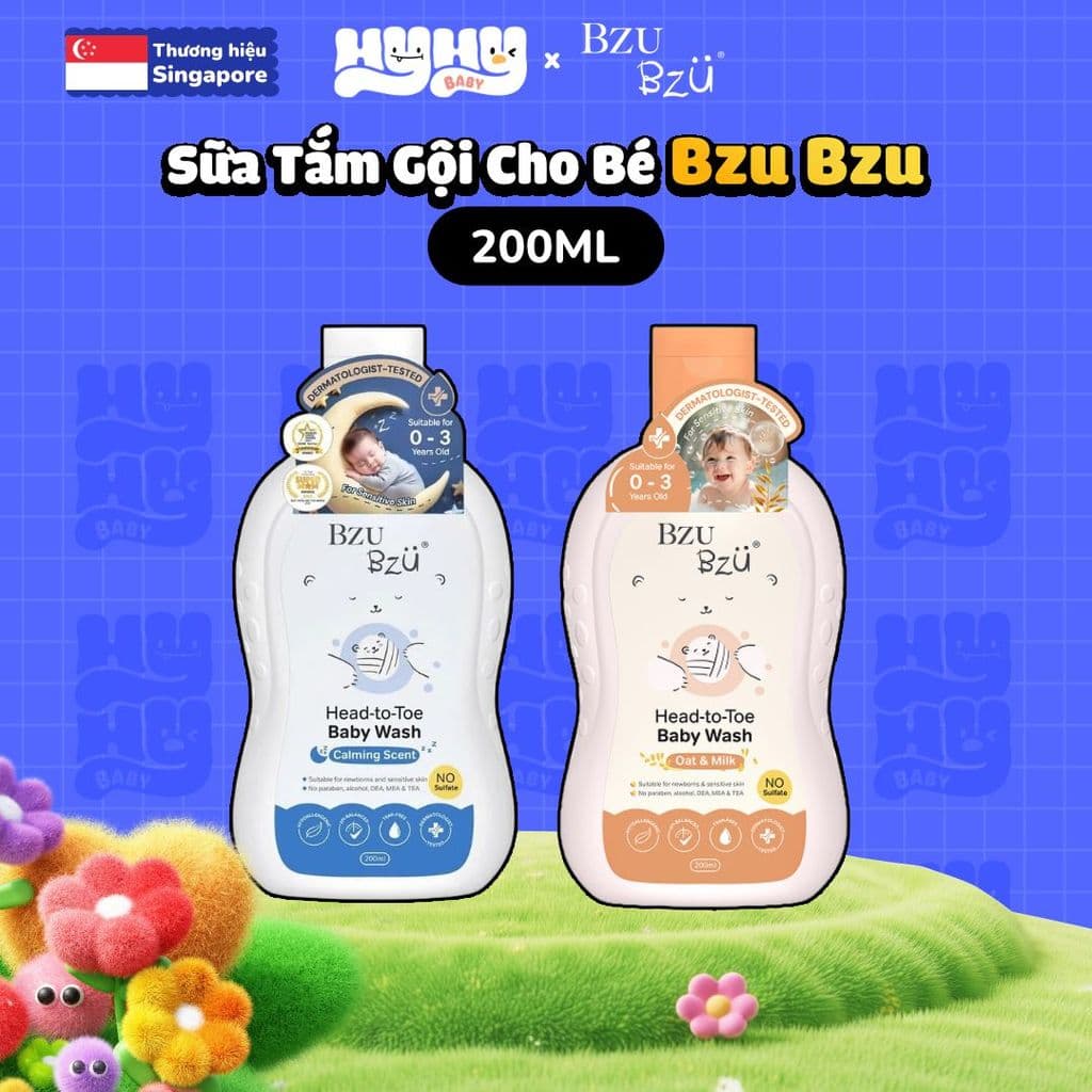 [Quà Tặng Không Bán] Sữa tắm gội BZU BZU toàn thân dành cho bé 200ml