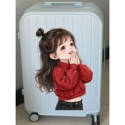 HỎA TỐC Decal Dán Cửa, Tủ Lạnh, Tường Hình Bé Gái Mặc Áo Đỏ Dễ Thương Chống Thấm Nước 5