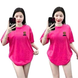 Áo thun , áo 3158 cotton khô, áo thun nữ form rộng nam nữ tay lỡ mẫu trơn unisex -hình ĐẦU GỖ 7