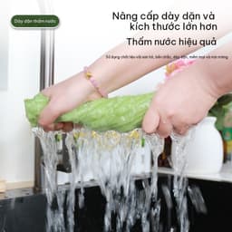 🧽 KHĂN LAU BẾP NHUNG SỢI TRE 20 MIẾNG – MỀM MỊN, THẤM HÚT TỐT 🧽  4