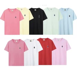 Áo thun nữ cổ tròn cotton 4 chiều mềm mại, đa dạng màu sắc, thoáng mát - hình GẤU XANH bassic 1