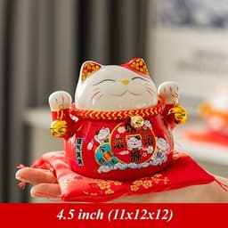 Mèo Thần Tài Kèm Thảm Vẫy  Tài Lộc ,Trang trí Nhà CửA ( Giadungtienich,.ls) 8