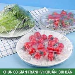 [Combo] Bịch 100 màng bọc thực phẩm, túi bọc thực phẩm nilon bo chun co giãn, tái sử dụng 6