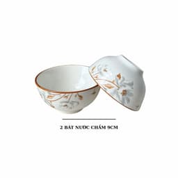 Set Bát Đĩa Gốm Sứ Họa Tiết Hoa Mộc Hương Tặng Kèm 2M Khăn xơ mướp và 5 đôi đĩa sợi thủy tinh 8