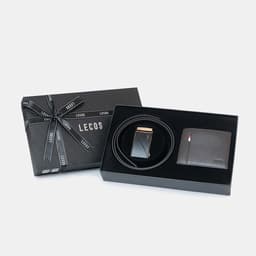 [4-25/9 TẶNG QUÀ TRUNG THU 599K] Hộp Quà Tặng Ví Dây Lưng LECOS LQ4 Đồng Bộ Đóng Hộp Cứng 8