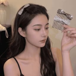 Phong Cách Hàn Quốc Flash Kim Cương Hoa Lược Kẹp Tóc Kẹp Tóc Phụ Kiện 4
