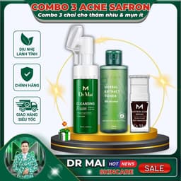 Bộ 3 Dr Mai chăm sóc da mụn, thâm, cân bằng dầu thừa, Sữa rửa mặt, Toner và Serum 2
