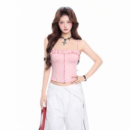 Áo 2 Dây Dáng Corset Nẹp Gài  Kiểu Viền Bèo Cá Tính A51557 9 7 - Sam botique 5