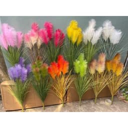 CÀNH LAU 5 BÔNG LỚN CAO 90CM DECOR SIÊU ĐẸP- HOA GIẢ TRANG TRÍ 1