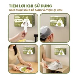 Hộp bọc thực phẩm treo tường TopGia, chất liệu PE an toàn, tiện lợi, có chun co dãn dễ sử dụng. 6