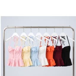 Áo 2 Dây Dáng Babydoll Ngắn Kiểu Cúp Nhún A5158 9