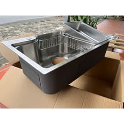 Chậu rửa bát 1 hố Keeper CR02-7546 | Chậu rửa bát 1 hố | Tặng đầu vòi hút nước rửa chén 8