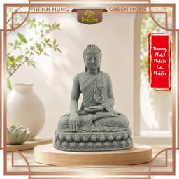 Tượng phật thích ca thiền đài sen đá sa thạch ST0304 - Tượng Deco, trang trí, trưng bày, tiểu cảnh, bán cạn, terrarium 3