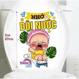 "Decal Dán Bồn Cầu Chống Thấm Nước Hình Thú Cưng Dễ Thương - Trang Trí Nhà Tắm Vui Nhộn" 7