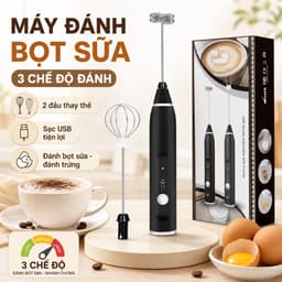 Máy tạo bọt cafe cầm tay 3 tốc độ , sạc USB tiện lợi 4
