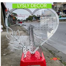 Tranh Rót Cát - Tranh Thả Tim Ngày Cưới, Chất liệu Mica Đài Loan, Có LED viền 6