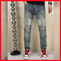 JEAN NAM DENIM,CHẤT JEAN MỀM CÔ GIÃN NHẸ,HỌA TIẾT CHỮ IN NỔI TẠO ĐIỂM NHẤN QJ-5096 VIC 3