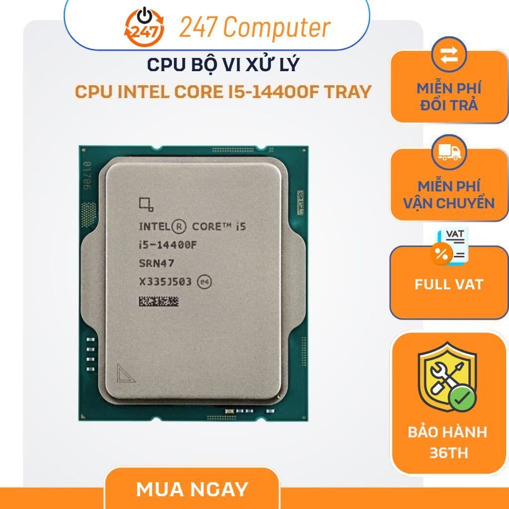 [NEW FULL VAT] CHIP XỬ LÝ CPU INTEL CORE  I5-14400F TRAY - BẢO HÀNH 3 NĂM