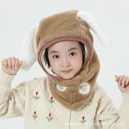 Khăn Mũ Chùm Kín Đầu Cho Bé Trai Và Bé Gái 3-12 Tuổi, Mũ Lông Cừu Kèm Kính 3 in 1 Có Thể Tháo Rời 5