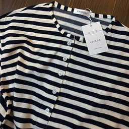 Áo Thun Giấy Dài Tay Cho Nữ Cổ Trụ Chất Liệu Cotton Giấy Kẻ Sọc Form Rộng Co Giãn Thoáng Mát Phong Cách Hàn Quốc 8