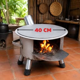 [Hàng Loại 1] Bếp củi đa năng - bếp đun củi thông minh không khói không đen nồi có ống khói + khay đỡ, tấm chống đen 6