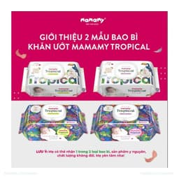 Khăn Ướt Ngừa Hăm Mamamy Tropical Cho Bé Không Mùi Và Có Mùi Tinh Dầu Cúc Vạn Thọ- Gói 90 tờ 2