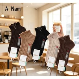 Tất Nữ Cổ Ngắn Họa Tiết Nơ Xinh Xắn – Tất Cotton Mềm Thoáng, Co Giãn Tốt, Phong Cách Hàn Quốc set 10 Đôi 2