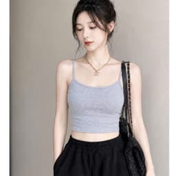 [ Kèm Đệm Mút ] Áo Croptop Dây Mảnh Hai Dây Nữ Ôm Nhẹ Tôn Dáng, Vải Cotton Co Giãn Tốt Mặc Thoải Mái Glame CR19 2