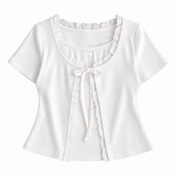 Set áo kiểu nữ gồm áo 2 dây đính nơ và áo khoác tay ngắn viền phối ren chất thun rip lụa mềm mịn, 43 65 6