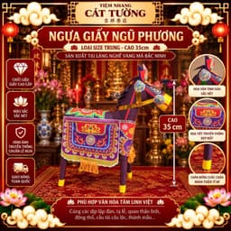 Ngựa Giấy Hàng Bắc Ninh (Cao 35cm) Cúng Quan Thần Linh, Cúng Trạng, Thánh Mẫu, Tạ Đất, Giải Hạn - Tiệm Nhang Cát Tường 4