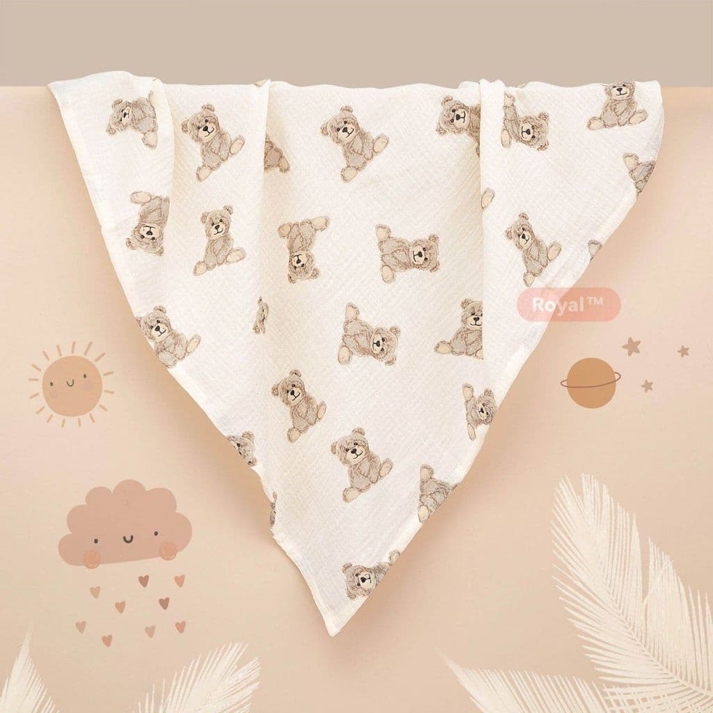 Khăn tắm, Khăn quấn Royal vải xô muslin cao cấp, Khăn đa năng cho bé
