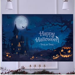 Rèm Phông Nền Polyester Chủ Đề Halloween Trang Trí Nhà Cửa In Bạt Tặng Kèm móc dán treo tường 2