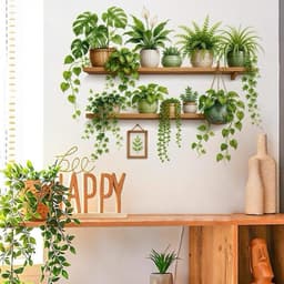 DT22 - 40x70cm Decaltrong chậu cây, kệ cây xanh. Decal dán tường (40cm x 70cm) trang trí phòng khách, phòng ngủ 5