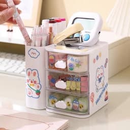Khay Nhựa đựnġ Đồ Đa Năng .Kệ đựnġ Bút Đồ Dùng Học Tập - Hộp Lưu Trữ Văn Phòng Phẩm Để Bàn Học Sinh dễ thương VOICON 3